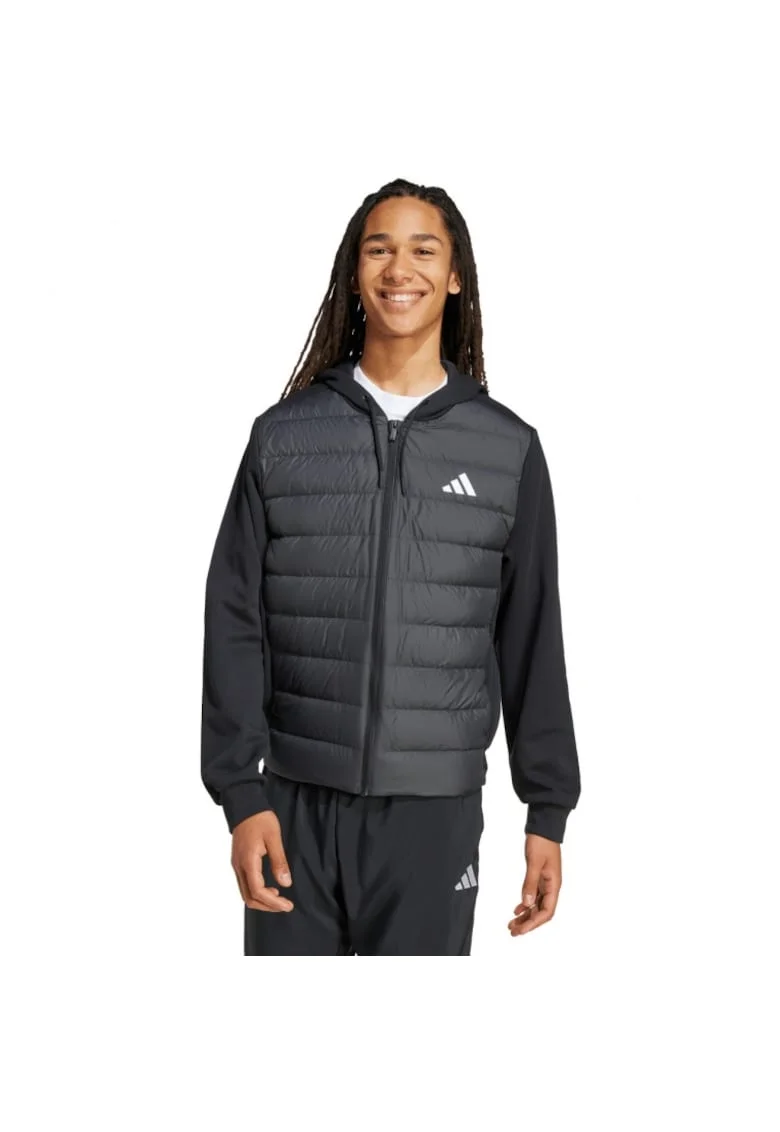 Geaca barbati  Essentials Climawarm Hybrid Down, cu gluga, negru, material calduros,