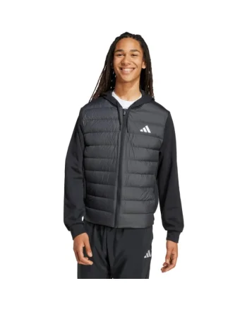 Geaca barbati  Essentials Climawarm Hybrid Down, cu gluga, negru, material calduros,