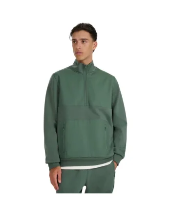 Bluza  cu fermoar 1/2, verde, barbati, stil de viata