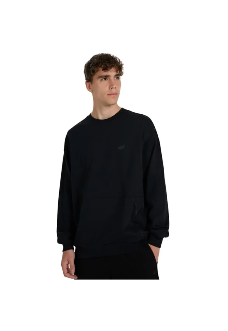 Bluza barbati  negru, fara gluga, fara fermoar