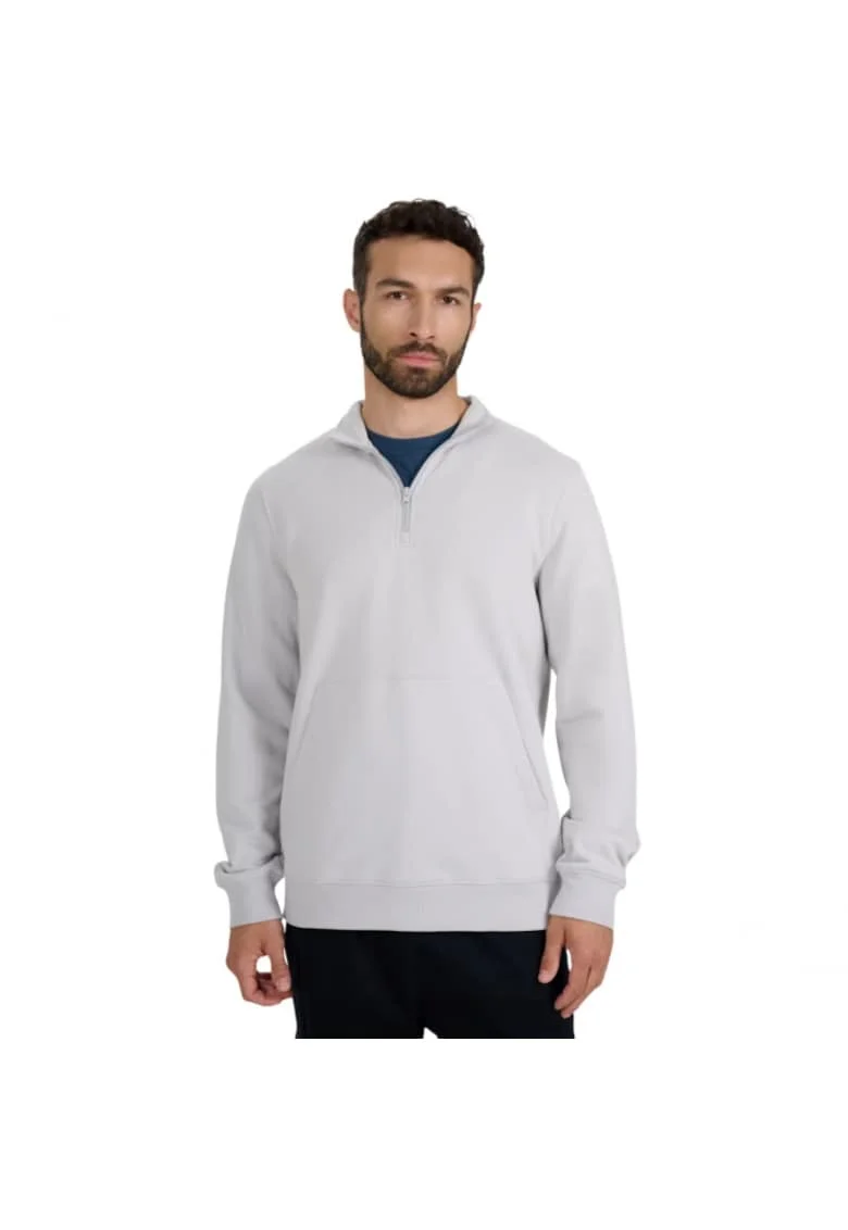 Bluza  cu fermoar 1/2, gri, pentru barbati, stil de viata, turism