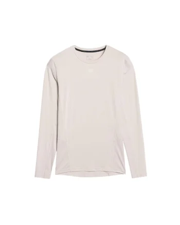 Bluza antrenament barbati  slim fit, uscare rapida, bej, material sintetic