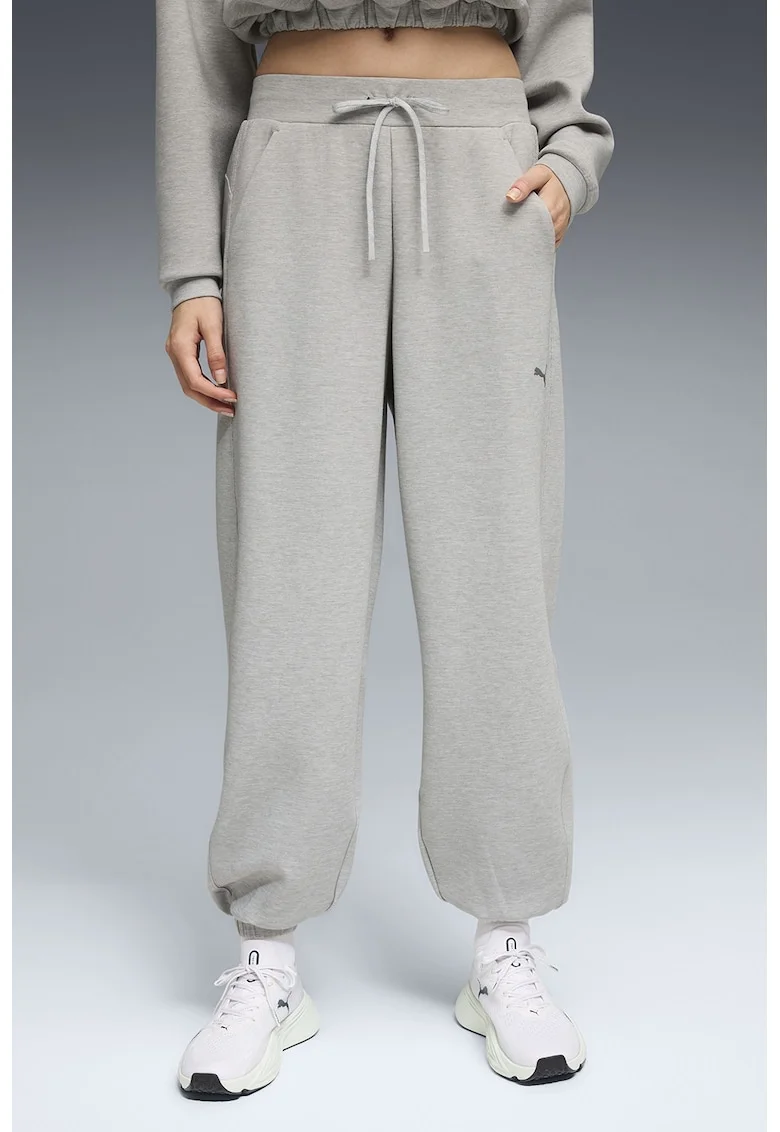 Pantaloni de trening relaxed-fit cu snur, Gri deschis
