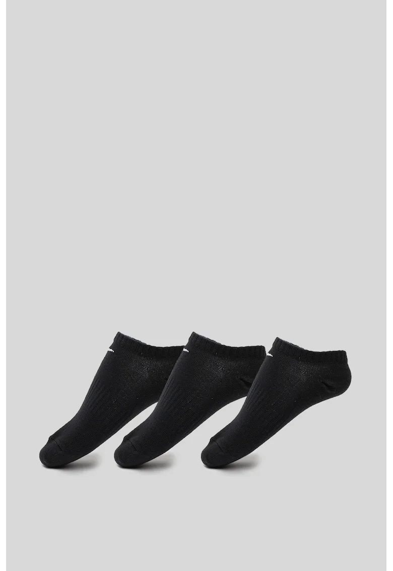 Set de sosete unisex foarte scurte, pentru alergare Dri-Fit - 3 perechi, Negru