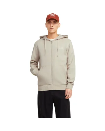 Hanorac JACK &JONES Corp Logo Small Print Zip Hood 52141, Bej