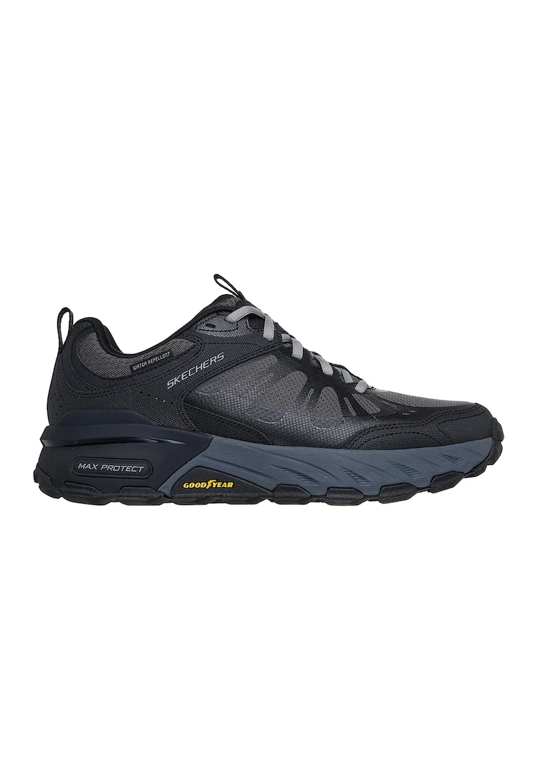 Pantofi cu garnituri din piele pentru trekking Max Protect, Negru/Gri