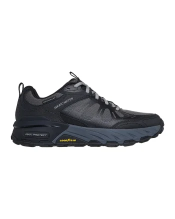 Pantofi cu garnituri din piele pentru trekking Max Protect, Negru/Gri