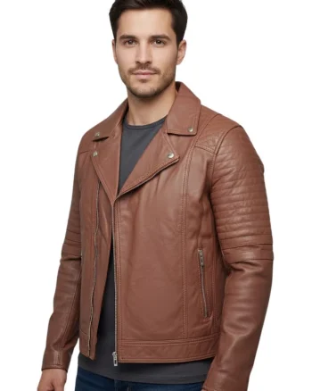 Jacheta biker din piele naturala Varus,