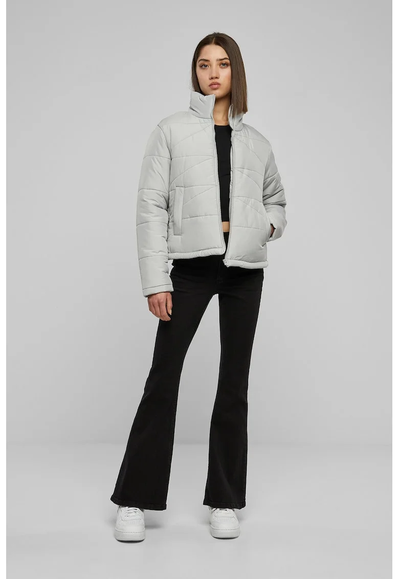 Jacheta regular-fit cu fermoar, Gri deschis