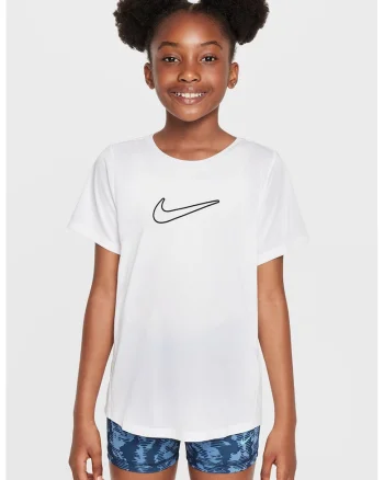 Tricou cu decolteu la baza gatului si imprimeu logo, Alb optic