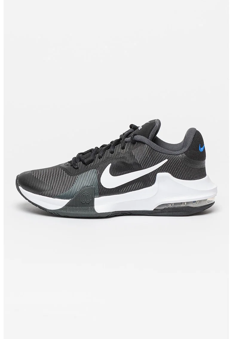 Pantofi cu imprimeu logo pentru baschet Air Max Impact 4, Alb/Negru