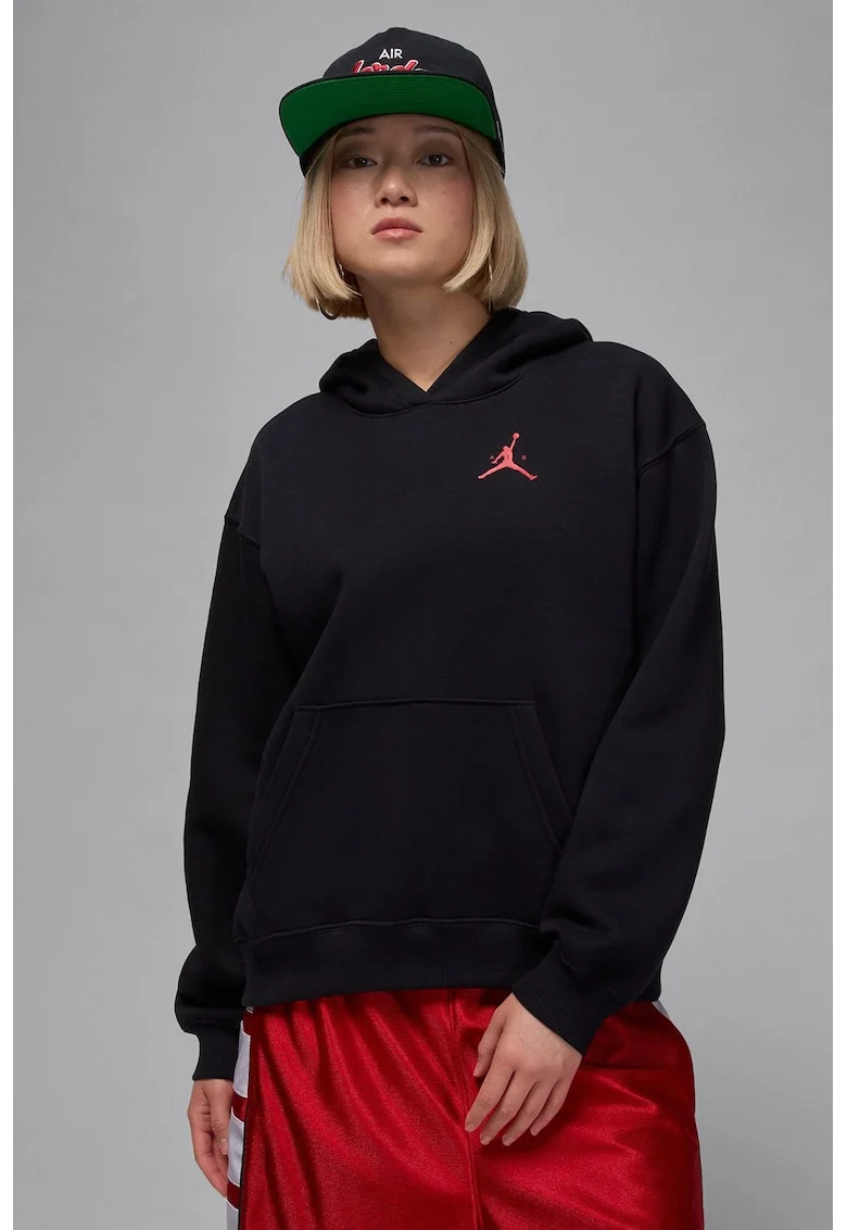 Hanorac cu maneci cazute, pentru baschet Jumpman, Negru