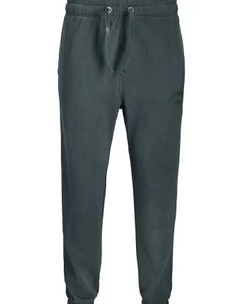 Pantaloni de trening din bumbac organic cu talie ajustabila, Verde persan