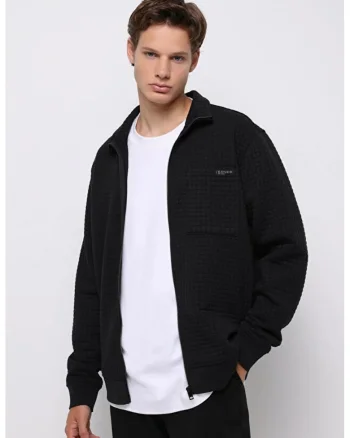 Jacheta barbati,  neagra, regular fit, Negru