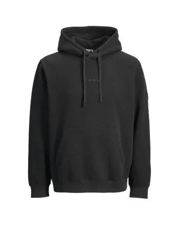 Hanorac JACK &JONES Point Badge Hood Bf 52833, Negru