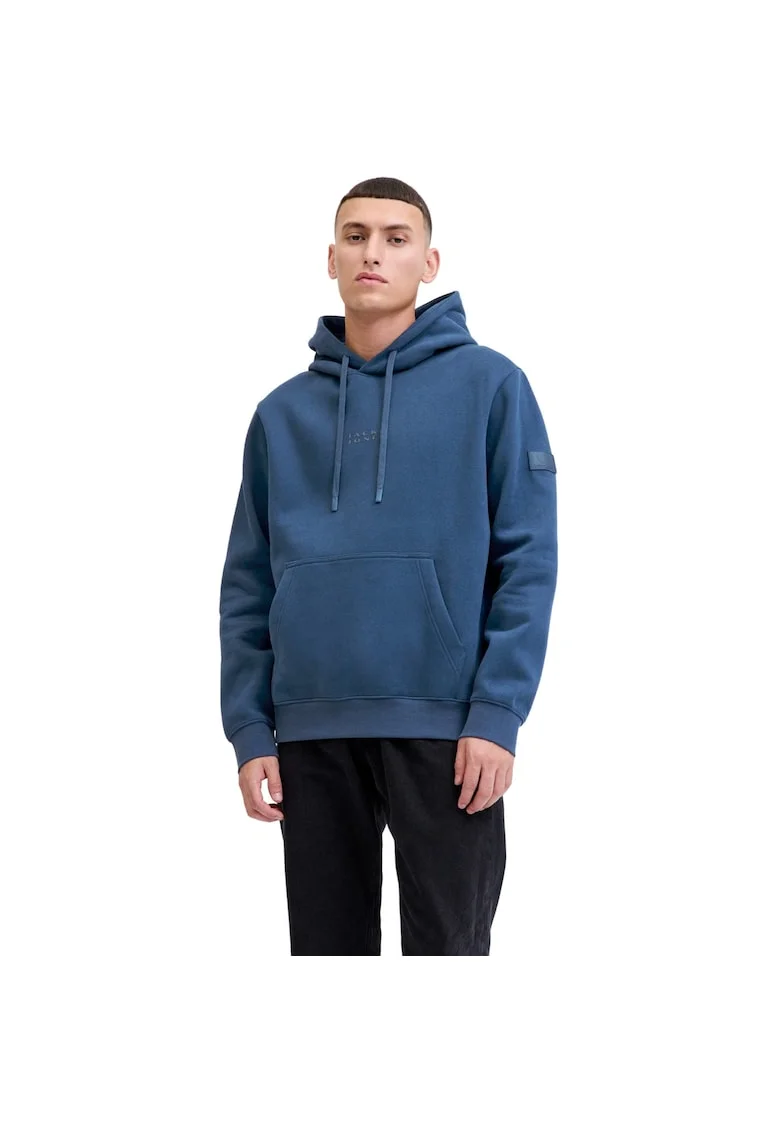 Hanorac JACK &JONES Point Badge Hood Bf 52858, Albastru