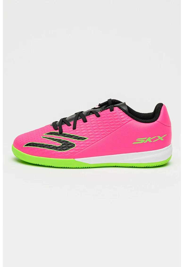 Ghete usoare cu detalii contrastante pentru fotbal 2 Jr Youth, Negru/Fucsia/Verde neon