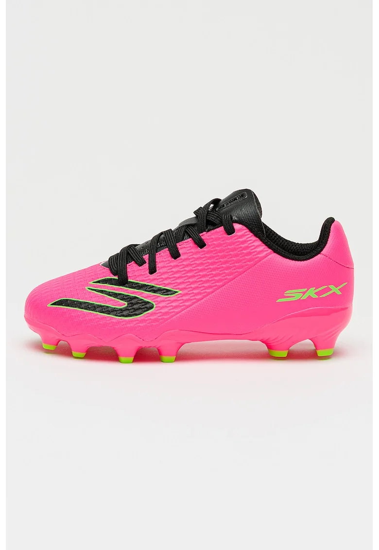 Pantofi pentru fotbal Jr Crib, Negru/Fucsia/Verde neon