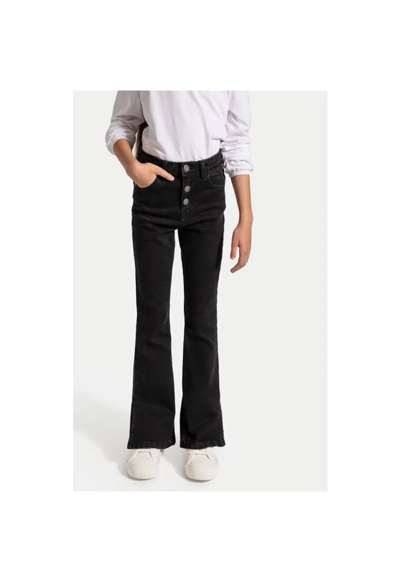Pantaloni fete,  304481321, Bumbac, Negru, Negru