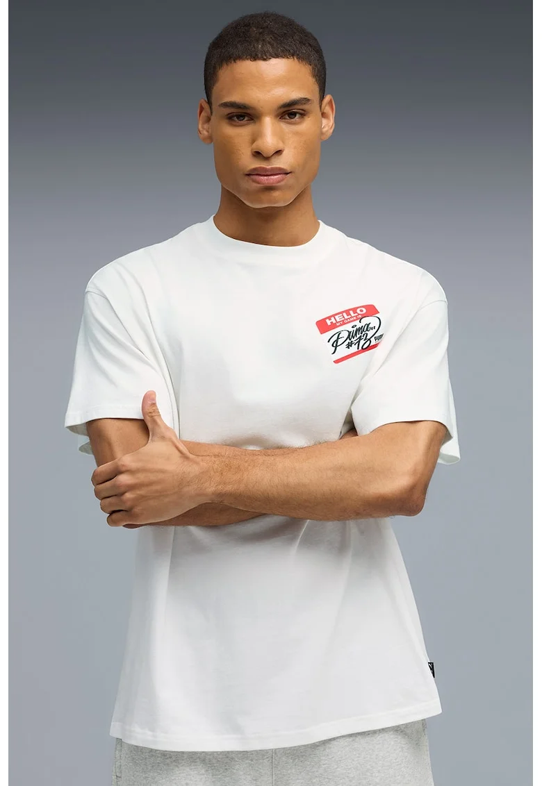 Tricou cu imprimeu pe partea din spate, pentru baschet HooperHotline, Rosu/Galben sofran/Alb optic