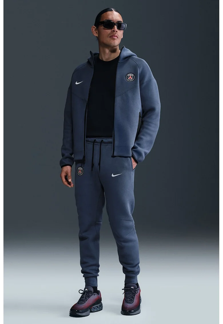 Pantaloni cu snur in talie, pentru fotbal Paris Saint-Germain Tech, Albastru inchis