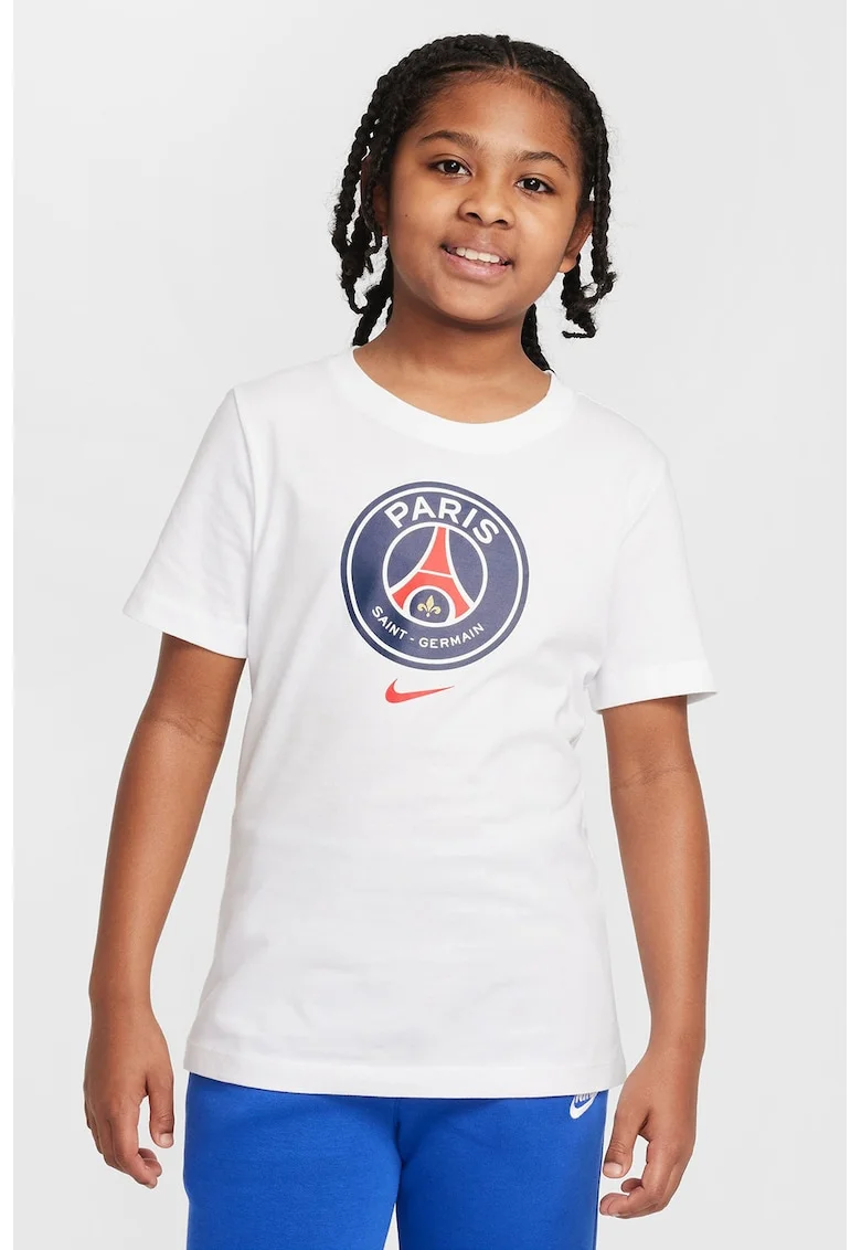 Tricou din bumbac pentru fotbal, Alb