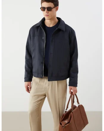 Jacheta relaxed fit cu captuseala din plus, Albastru ultramarin