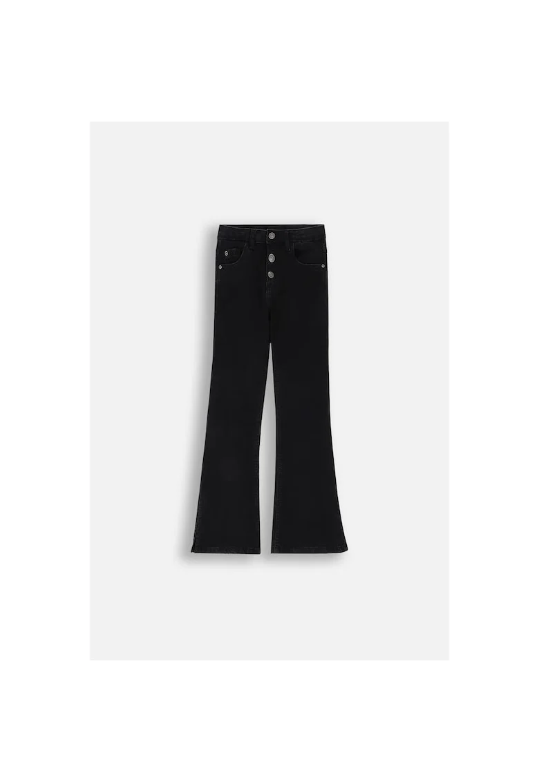 Pantaloni copii,  FLARE, bumbac, negru, Negru