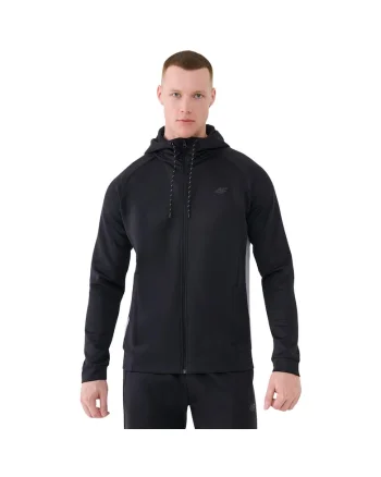Hanorac sport barbati  M513, negru intens, material elastic, cu gluga