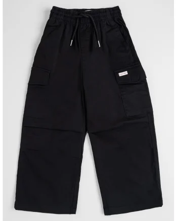 Pantaloni cargo cu croiala dreapta, Negru