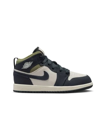 Pantofi sport  Jordan 1 Mid SE PS 52718, Negru/Bej