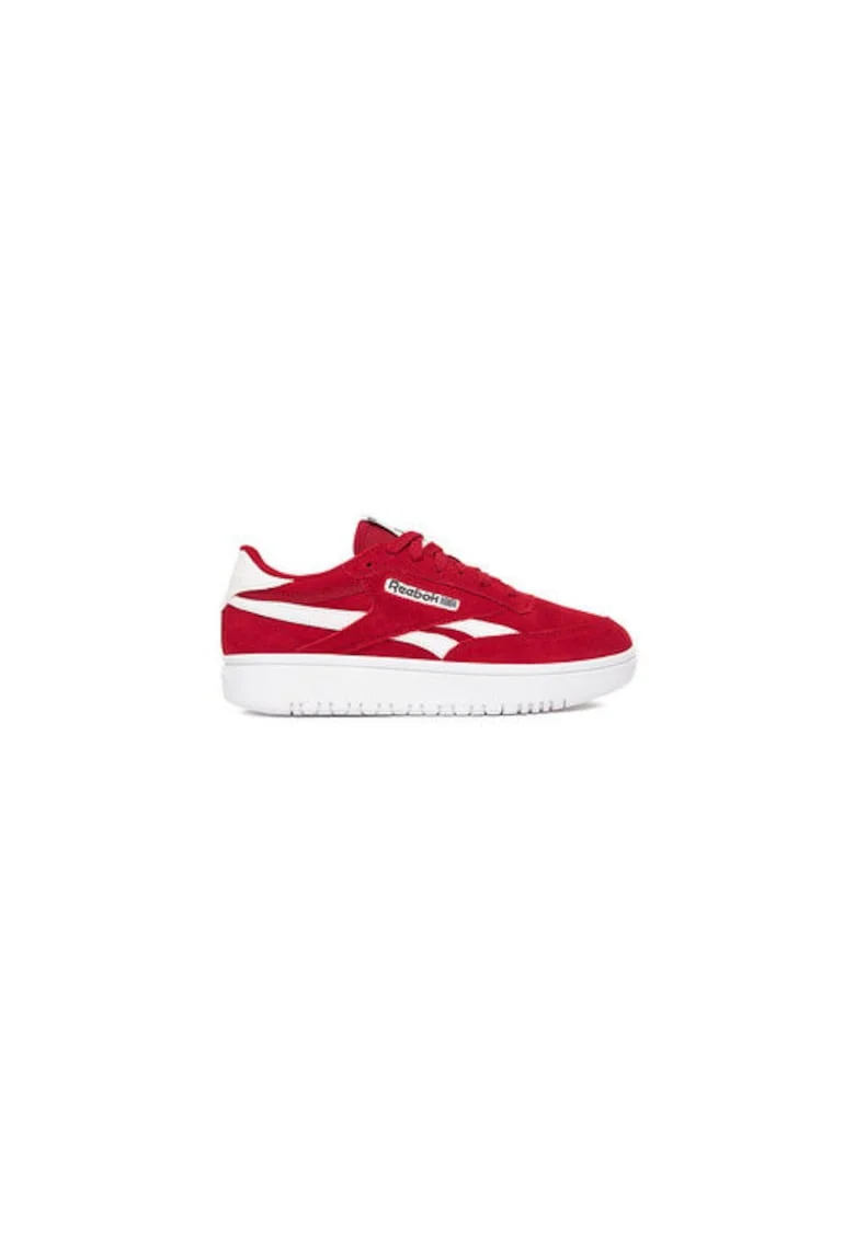 Pantofi sport dama  EO-CLUB C DOUBLE REVENGE, rosu, piele naturala, sireturi