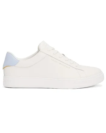 Pantofi sport din piele cu garnituri contrastante, Alb