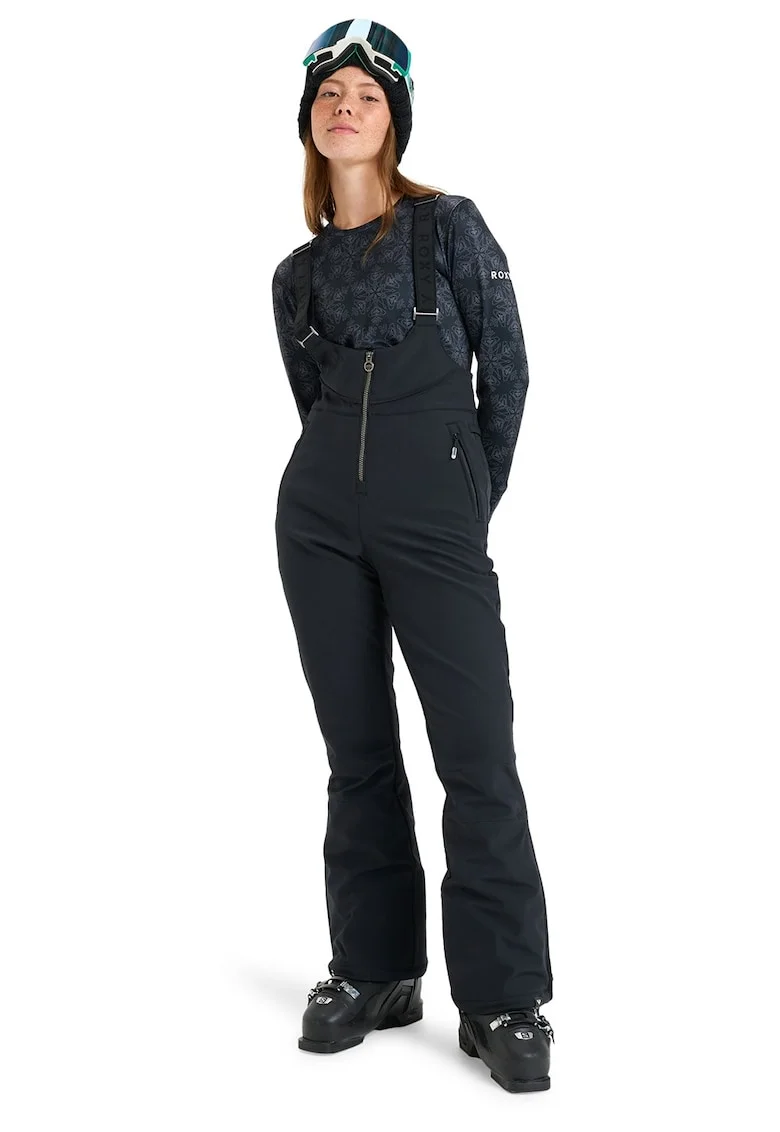 Pantaloni impermeabili cu bretele ajustabile pentru ski Summit, Negru