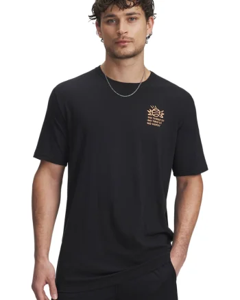 Tricou din amestec de bumbac cu imprimeu pentru baschet, Negru