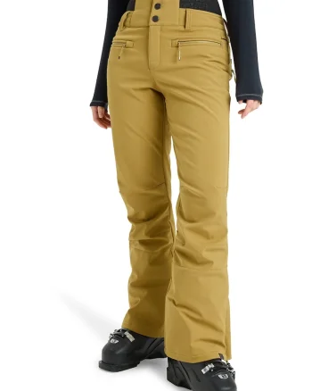 Pantaloni cu talie inalta pentru ski Rising, Galben mustar