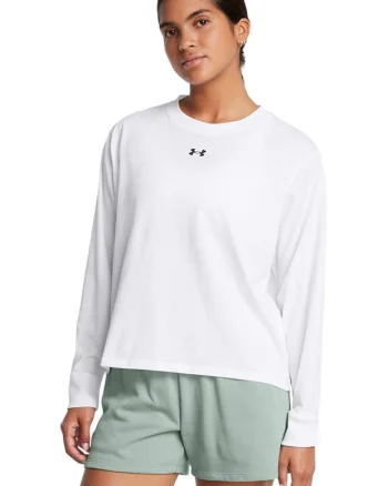 Bluza cu decolteu la baza gatului pentru fitness Boxy, Alb