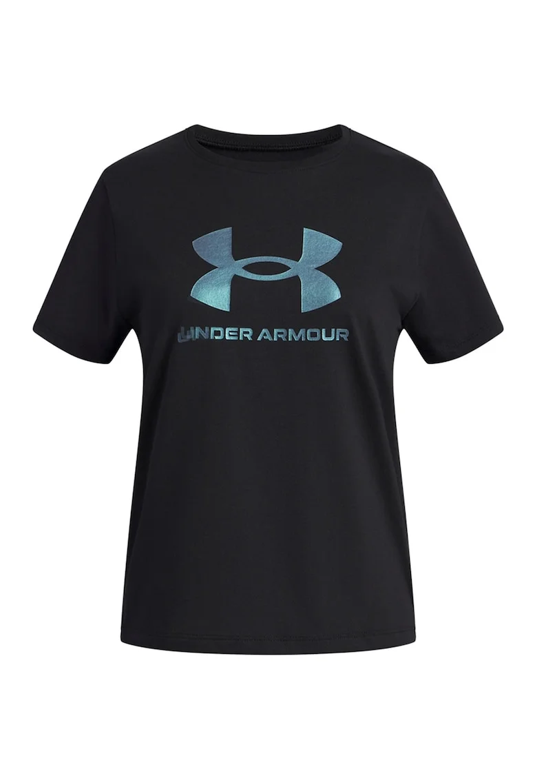 Tricou cu imprimeu logo pentru antrenament, Negru