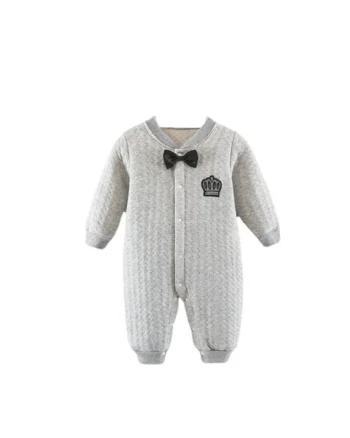 Salopeta  Cu Papion, Uni, Elegant, Baieti, Maneca lunga, Gri
