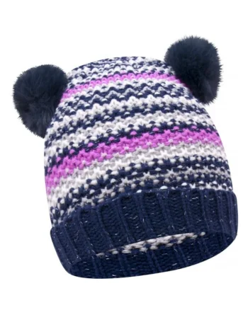 Caciula  Model Pom Pom, In Degrade, Acril, Fete, Multicolor