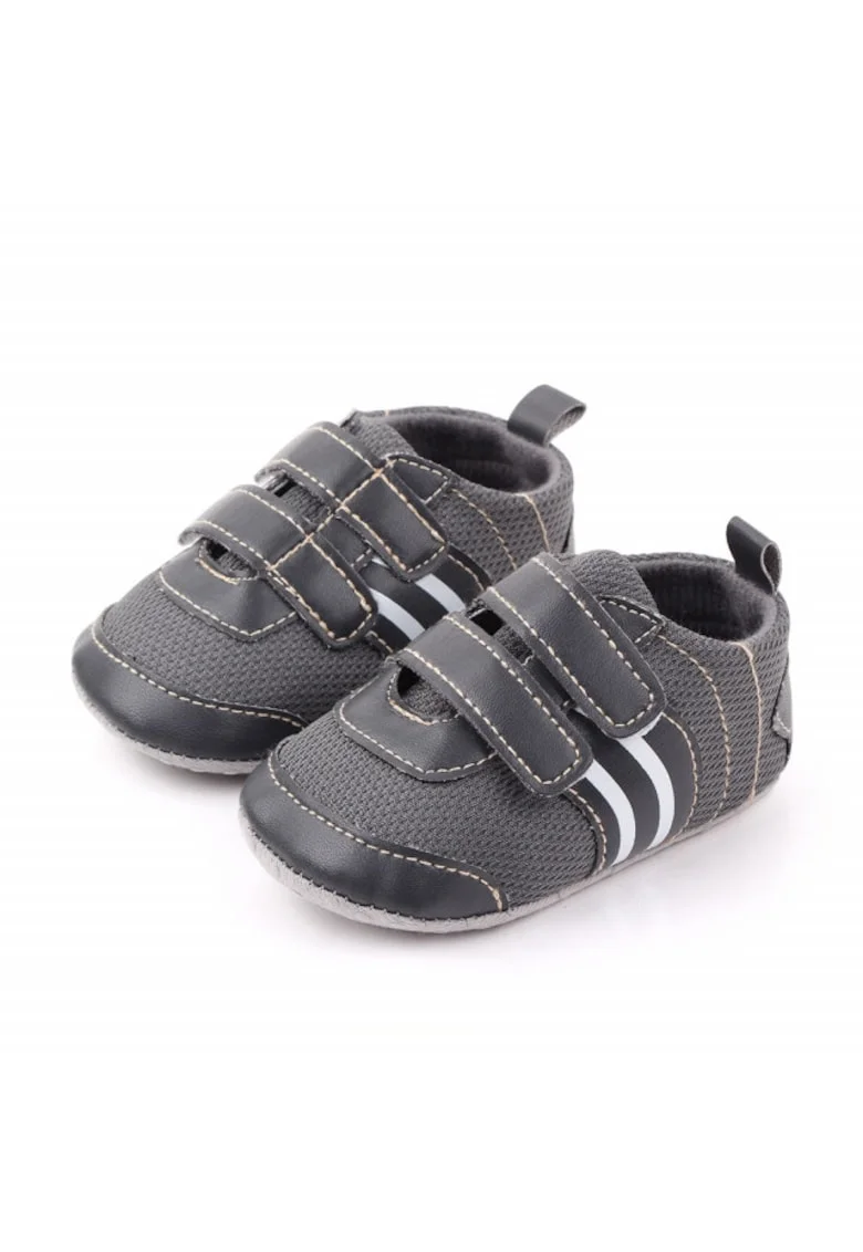 Pantofi Sport  Cu Barete, Casual, Piele ecologica, Textil, Baieti, Gri