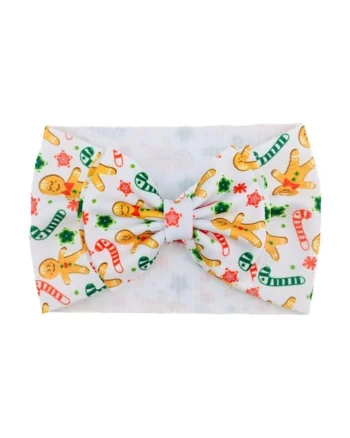 Bentita lata  Model 23 AL 17910 cu fundita cu imprimeu, Fete, Textil, 6-12 luni, Multicolor