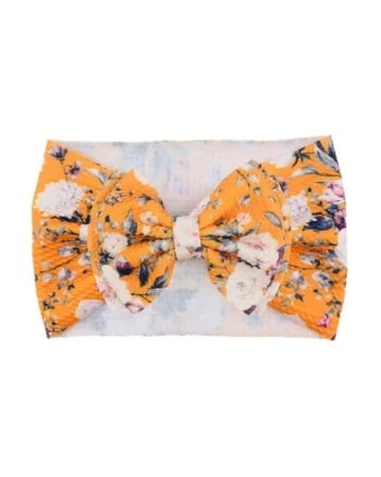 Bentita lata  Model 16 AL 17729 cu fundita cu imprimeu, Fete, Textil, 6-12 luni, Multicolor
