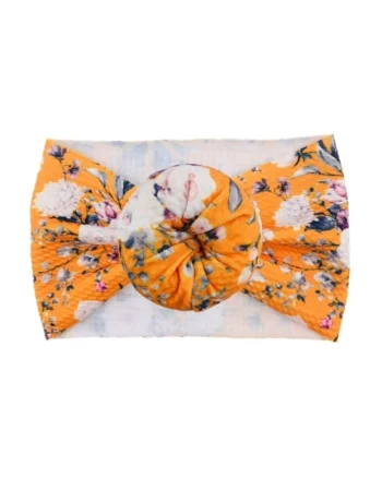 Bentita lata  Model 6 AL 18566 cu imprimeu, Fete, Textil, 6-12 luni, Multicolor
