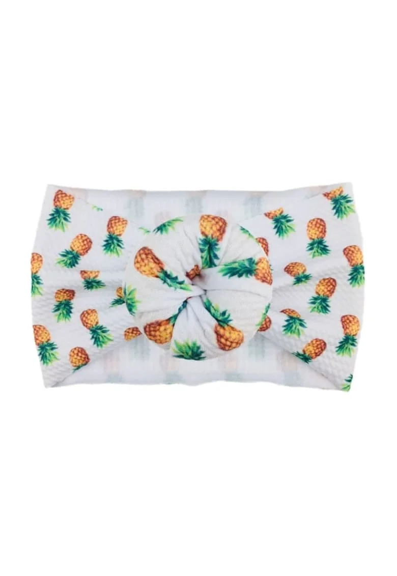 Bentita lata  Model 21 AL 18566 cu imprimeu, Fete, Textil, 6-12 luni, Multicolor