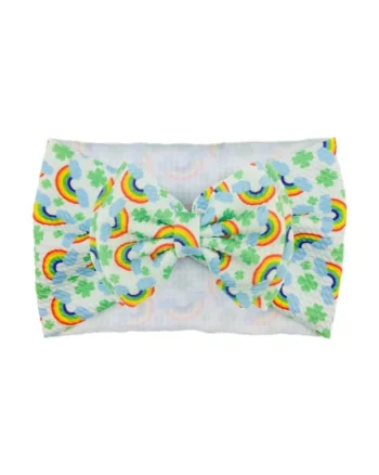 Bentita lata  Model 13 AL 17729 cu fundita cu imprimeu, Fete, Textil, 6-12 luni, Multicolor