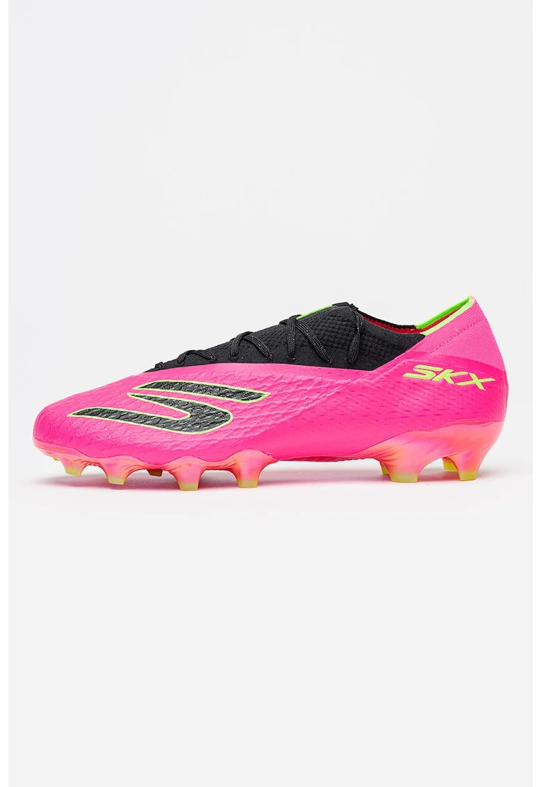 Pantofi cu crampoane, pentru fotbal Skx 2, Negru/Roz neon/Verde neon