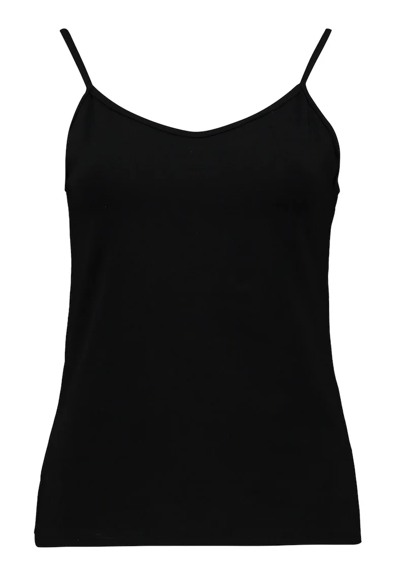 Top slim fit cu bretele subtiri, Negru