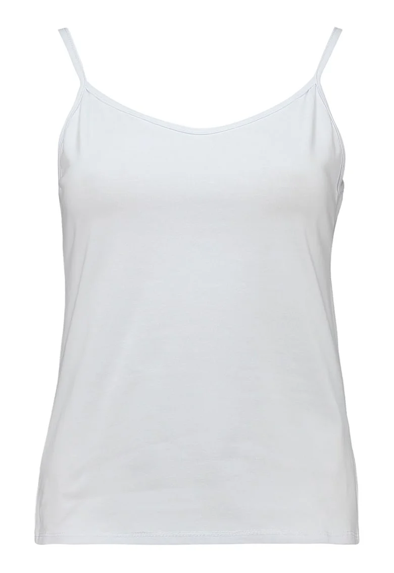 Top slim fit cu bretele subtiri, Alb