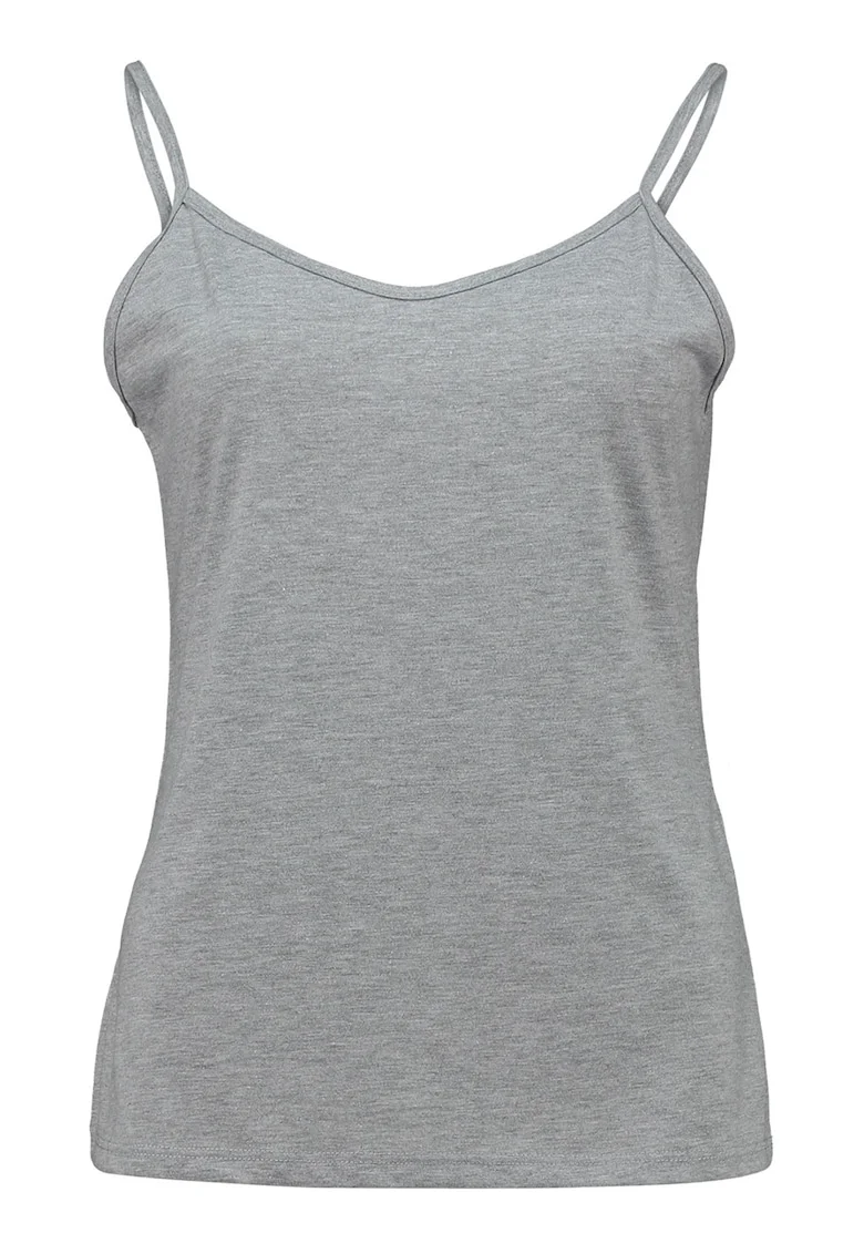 Top slim fit cu bretele subtiri, Gri